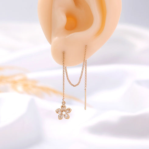 Gold Floral Copper Hardware Tassel Earring Earrings - ROUTINE FASHION
